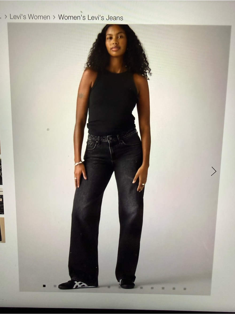 Levi's Women's Black Straight-Leg Jeans with Faded Detailing